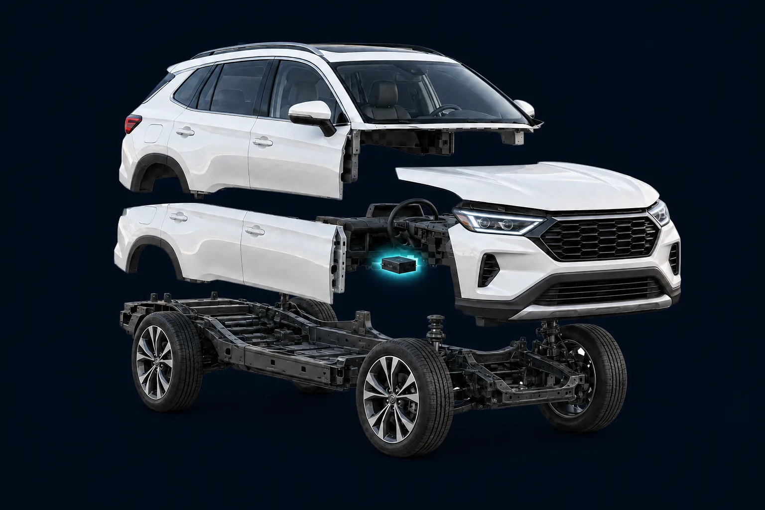 Exploded view of the vehicle